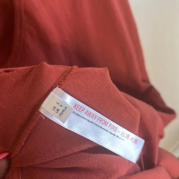 Free People Beach Dress With Pockets Womens Size Small Short Sleeve Burnt Orange - Picture 9 of 10